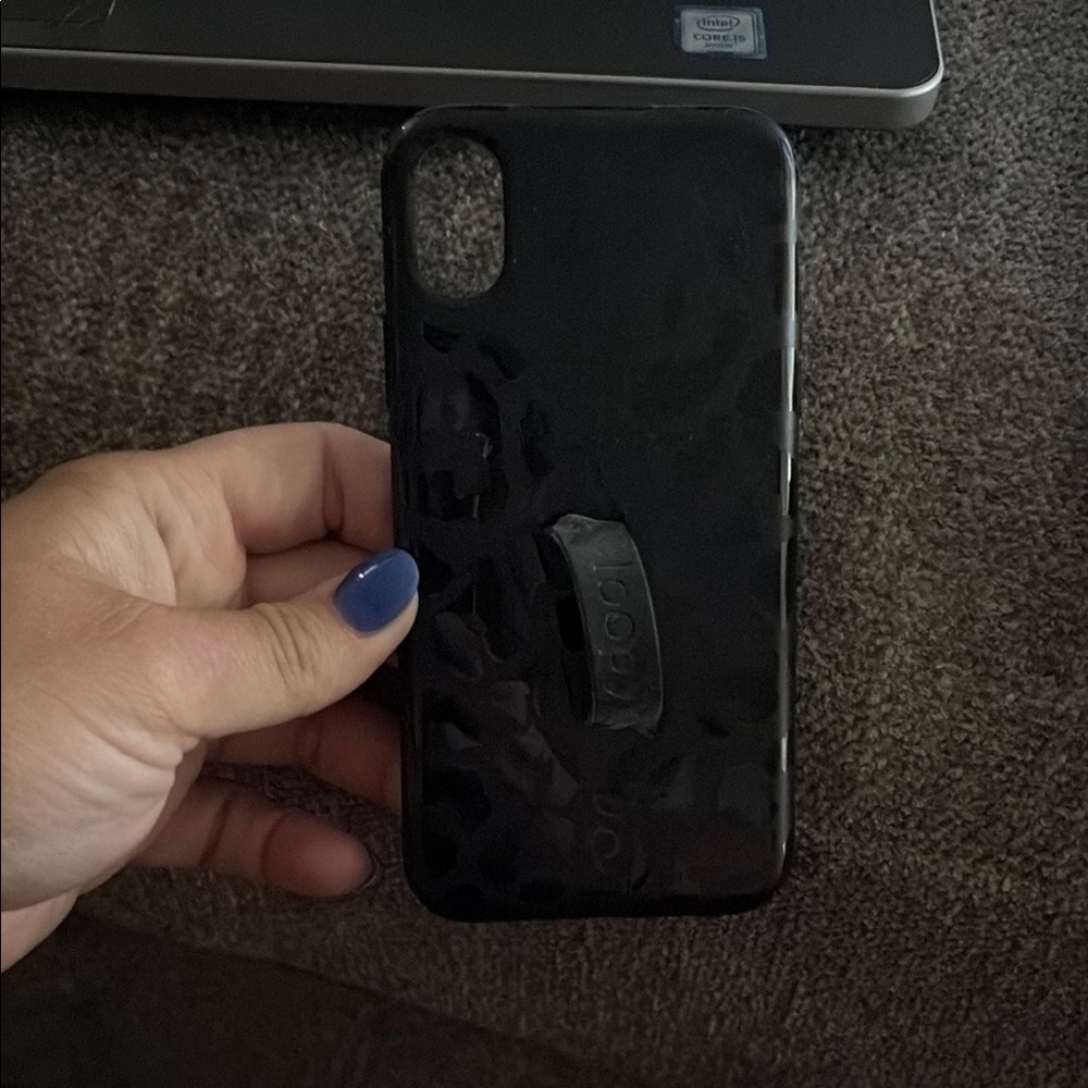 Loopy Case Black Leopard Case Sleek Glossy Finish, iPhone X/XS